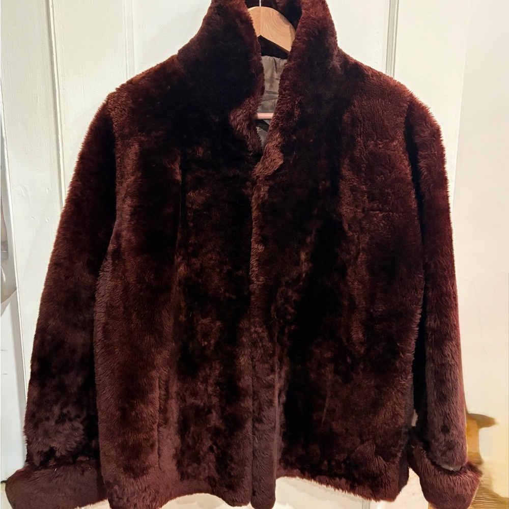 Vintage Brown Faux Fur Jacket